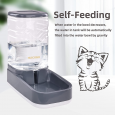 Pet Feeder & Water Dispenser Set: Gravity-fed, Self-cleaning, Large Capacity (3.8L). Perfect for Dogs, Cats, Small & Large Pets.