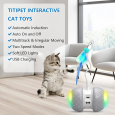 Automatic Interactive Cat Toy for Indoor Cats/Kitten, Electric Mouse Feather Toy, USB Rechargeable